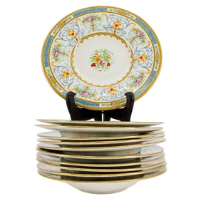 (11 Pc) English Mintons Soup Plates Porcelain Set