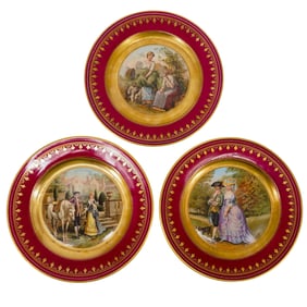 (3 Pc) Austrian Royal Vienna Porcelain Plates Set