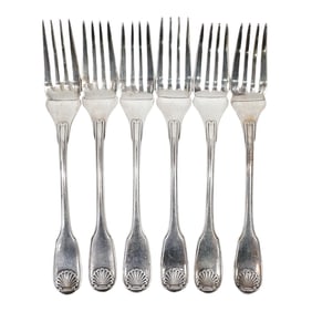 (6 pcs) Christofle France "Vendome-Arcantia" Silver Plated Forks