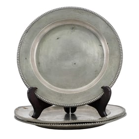 (3 pcs) 18th Century Neeff & Sohn English Pewter Charger Plates