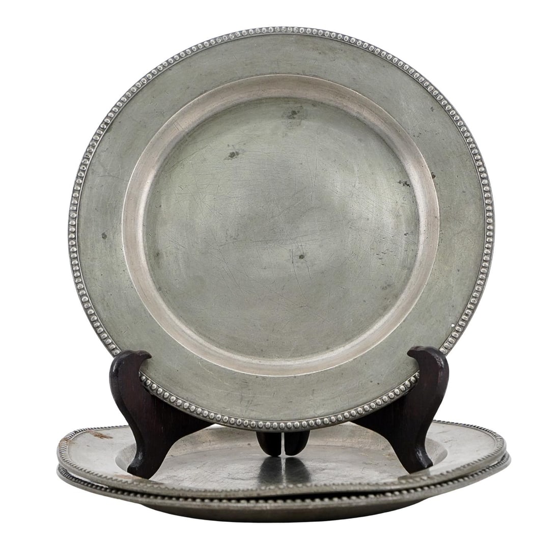 (3 pcs) 18th Century Neeff & Sohn English Pewter Charger Plates (1 of 4)