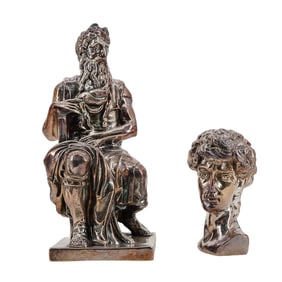 Pair of Sterling Silver Neoclassical Figures