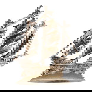 Sterling Silver Miniature Ship Model: Sterling Silver Miniature Ship ModelEarly to Mid 20th Century, ContinentalSterling silver miniature ship model. Marked on bottom "925" with maker's hallmark. Total weight: 20 grams.H 42.6 mm W 20.6 mm