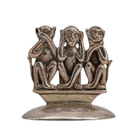Sterling Silver Wise Monkey Trio Figurine