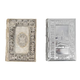 Pair of Hebrew Silver and Gemstone Prayer Books