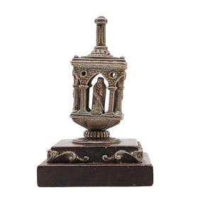 Sterling Silver Dreidel on Wooden Stand