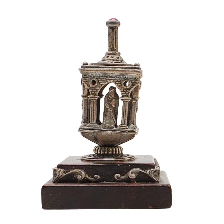 Sterling Silver Dreidel on Wooden Stand (1 of 3)