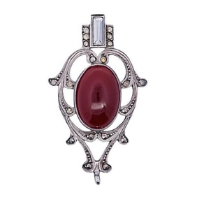 (5 pcs) Carnelian and Sterling Silver Jewelry & Sterling Silver Chainmail Bag