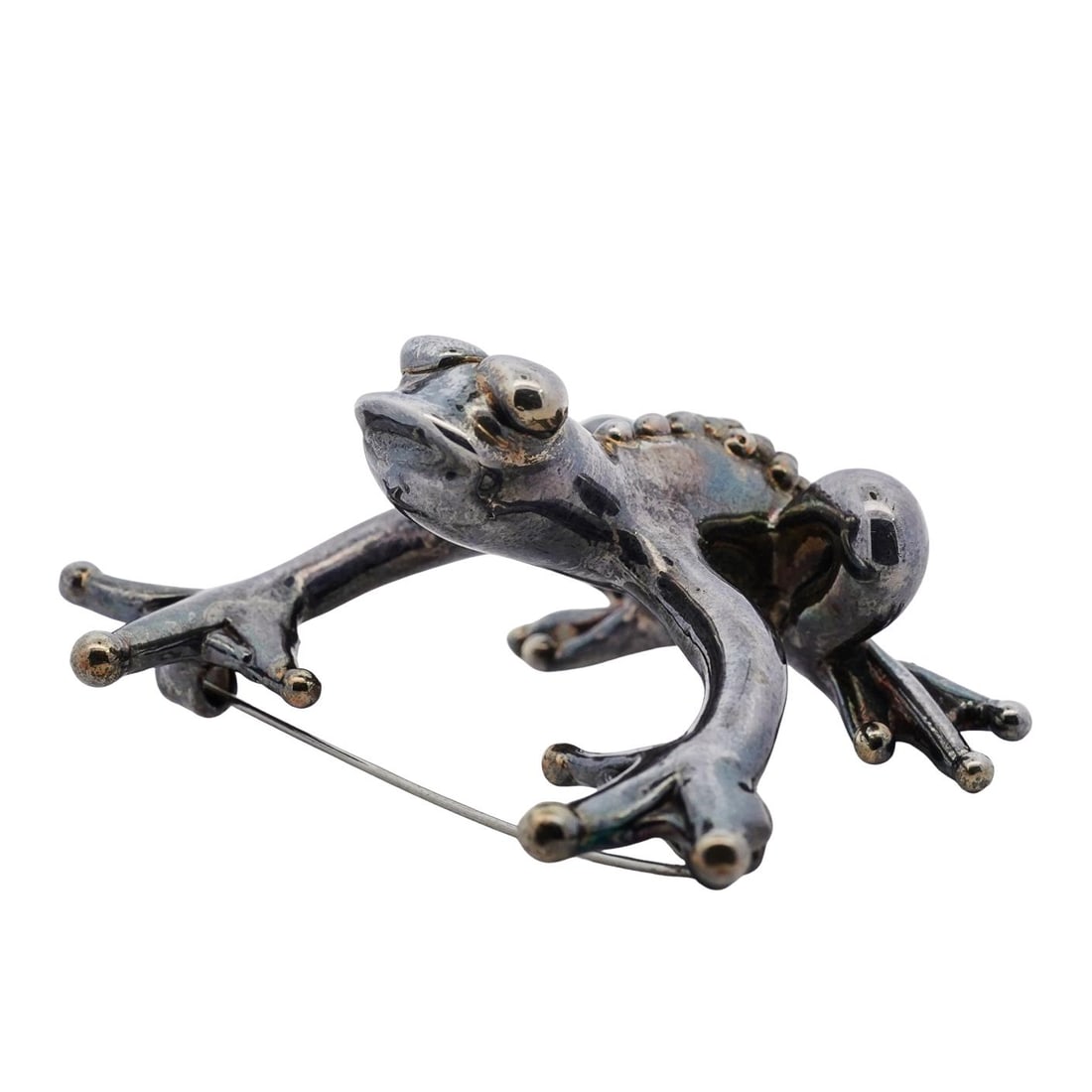 Joe Eustace Zuni Sterling Silver Frog Brooch (1 of 7)