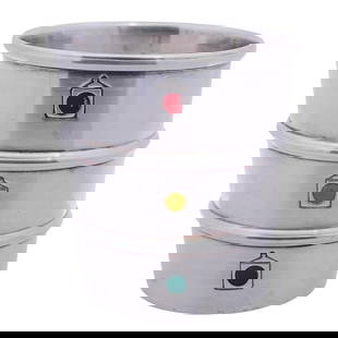 Sterling Silver Gorham Stoplight Jigger: Sterling Silver Gorham Stoplight Jigger20th Century, USAThis is a sterling silver Gorham jigger featuring three stacked measuring sections. Each section is marked with a colored enamel dot: red, yello