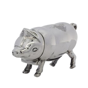 Sterling Silver "Pig" Shaped Pill Box Pendant