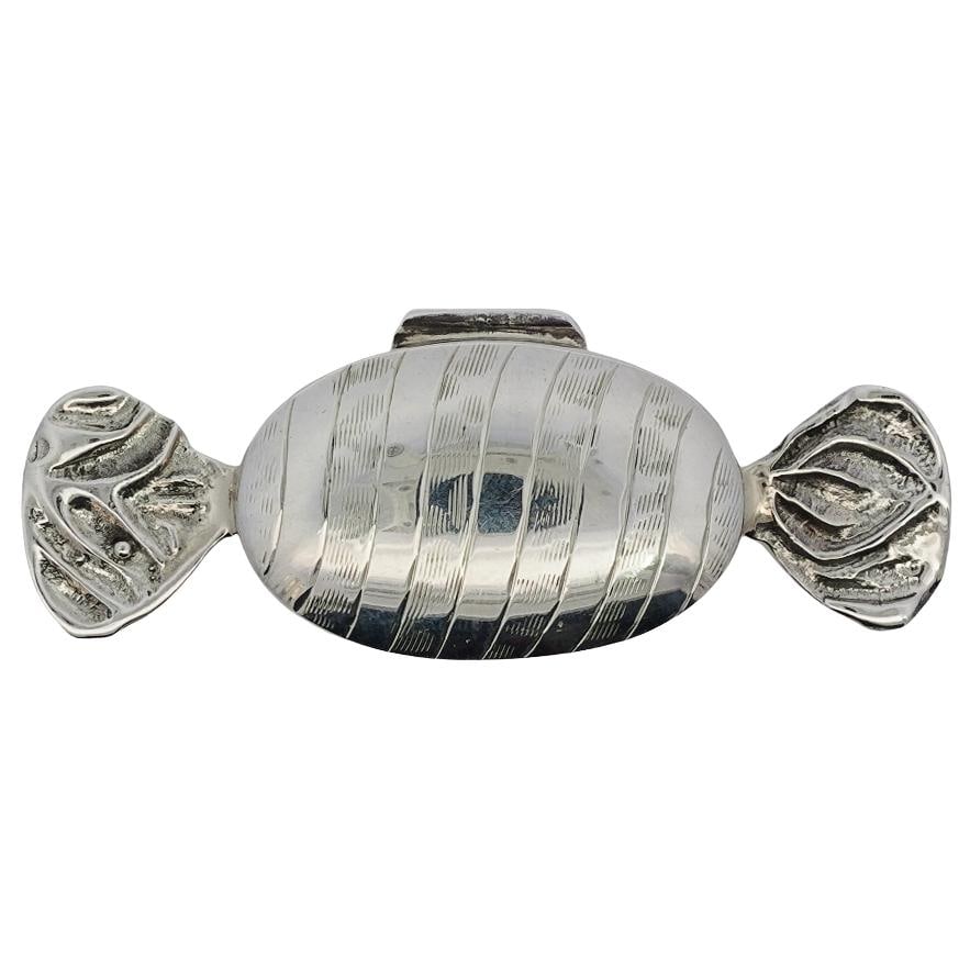 Sterling Silver "Wrapped Candy" Pill Box (1 of 5)