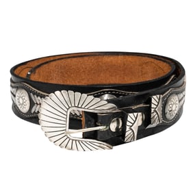 Navajo Frank Armstrong Sterling Silver Concho Belt