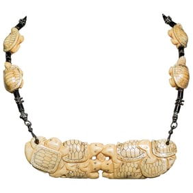 Carved Bone Turtle Necklace