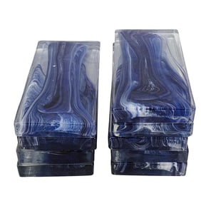 (9 pcs) Hand-blown Marbled Glass Subway Tile Backsplash