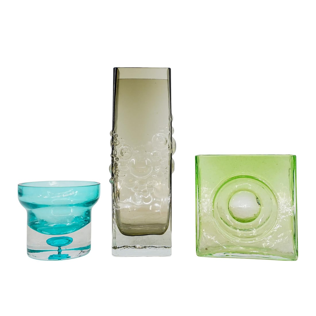 (3 Pcs) Modernist Art Glass Vases (1 of 13)