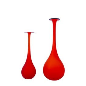 Pair of Moretti Style Art Glass Vases