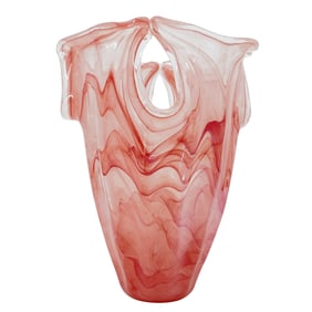 Large Art Glass Pink Vase
