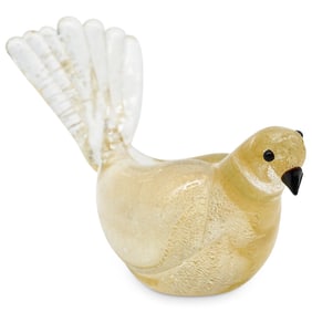 Murano Estevan Rossetto Gold Flecked Bird