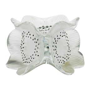 Lalique "Three Anemones" Crystal Candle Holder
