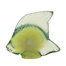 Lalique Crystal Green "Fish" Figurine