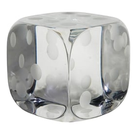 Baccarat Crystal "Dice" Paperweight