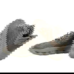 Versace Men's Chain Reaction: Versace Men's Chain Reaction21st Cent., ItalyVersace Men's Chain Reaction Sneakers in grey.Constructed from a mix of mesh, suede, and rubber materials. The padded tongue features quilted stitching, an