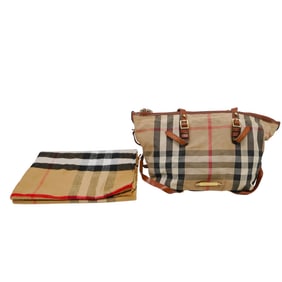 (2 Pcs) Vintage Burberry Woman Bag And Scarf