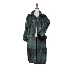 Vintage Full Length Dark Green Fur Coat