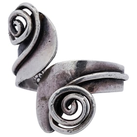Sterling Silver Spiral Bypass Ring