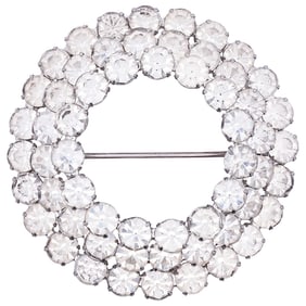 Large Vintage Rhinestone Brooch