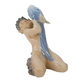 Royal Copenhagen 'Faun With Parrot' Porcelain Figurine
