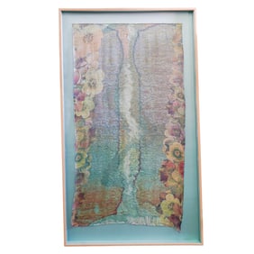 Style of Paul Fallot (1877-1942, French) Large Framed Floral Silk Textile