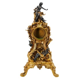 Large Gilt Carved Composite Sculptural Clock