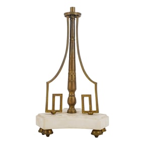 Bronze and White Marble Base