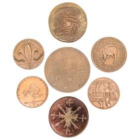 (7 Pc) French Bronze Medals Collection
