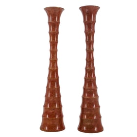 (2 PC) Patinated Brass Candle Holders