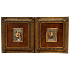 (2 Pc) Antique Miniature Portraits