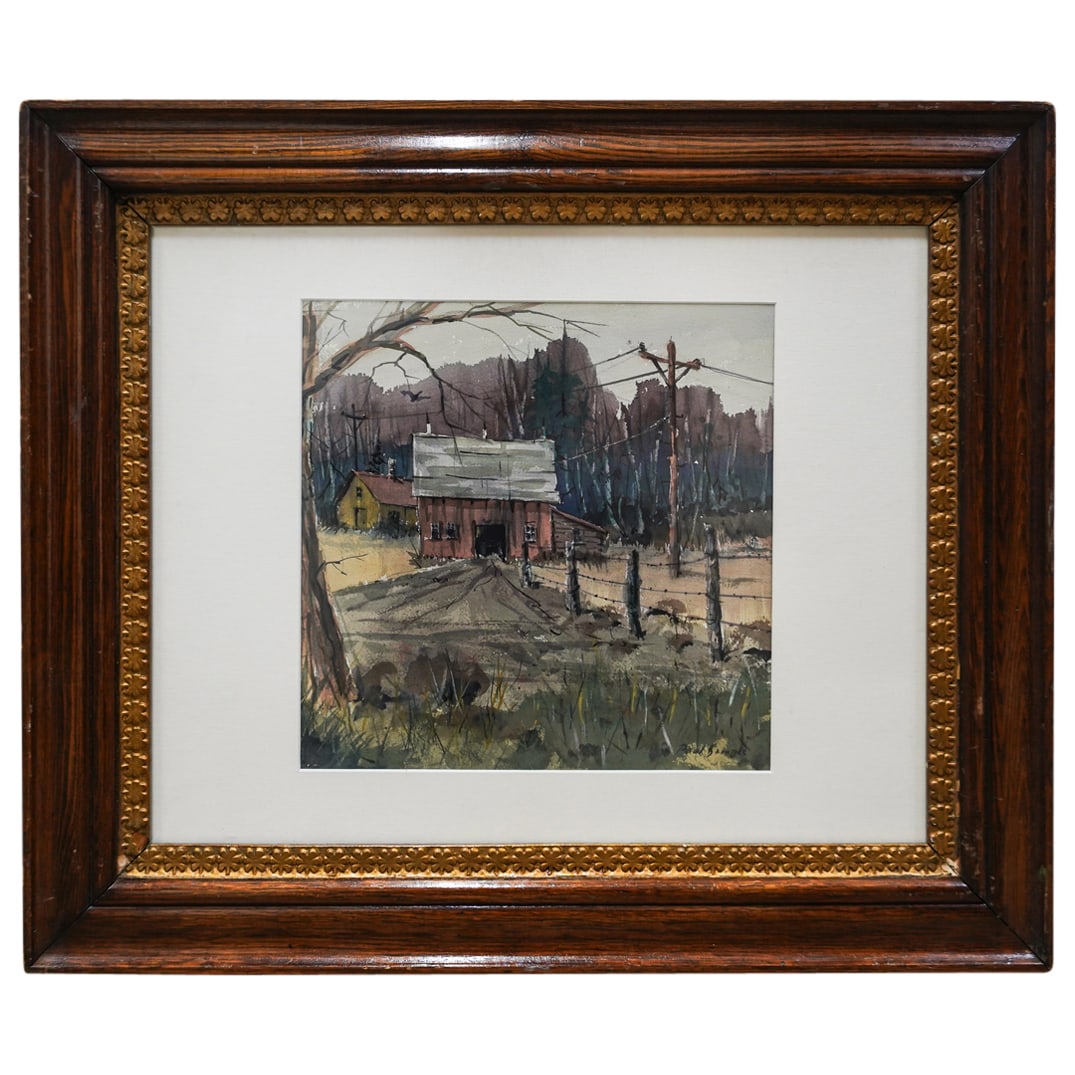 Signed Landscape Watercolor On Paper (1 of 5)