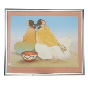R.C. Gorman (1931-2005, American) Signed "Santo Domingo (State I)" Presentation Proof Edition Print