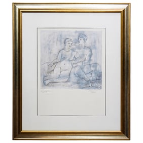 Pablo Picasso (1881-1973, Spanish) "The Lovers" Signed Lithograph