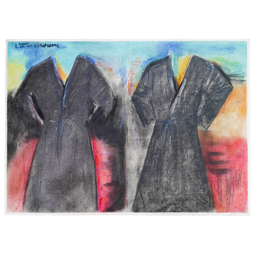 (5 Pc) Style Of Lucas Mahome (South African, B. 1972) Mixed Media On Paper (1 of 11)