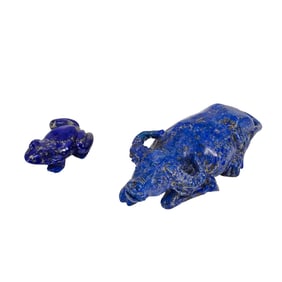 (2 Pcs) Lapis Bull And Frog Figures