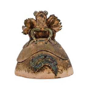 Ceramic Feng Shui Money Frog on Lidded Box