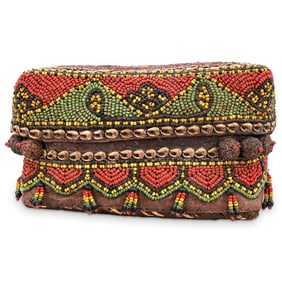 African Woven Tribal Bead Box