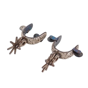 Set of Antique Silver and Steel Horse Spurs