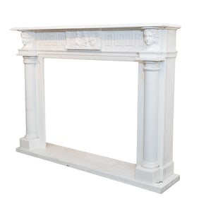 Neoclassical Carved Marble Fire Place Mantle