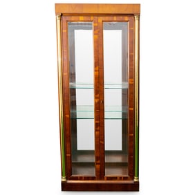 Romweber Burl Wood and Brass Showcase