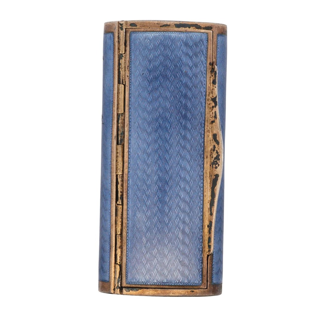 Antique Sterling Silver and Blue Guilloche Enamel Cigarette Box (1 of 5)