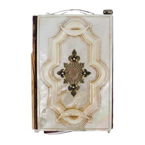 Victorian Mother of Pearl Notebook w/ Silver Pencil